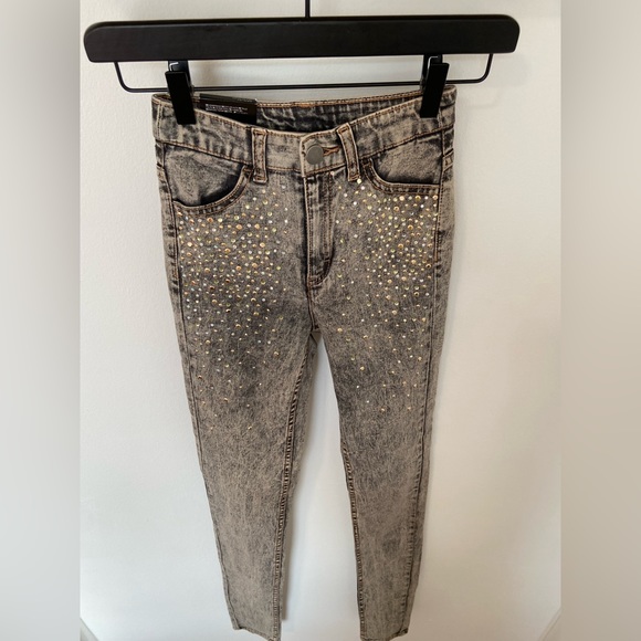 H&M NWT High-Rise Skinny Jeans w/ Rhinestones - Picture 5 of 16